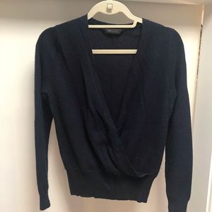 BCBG Blue Crossover Sweater